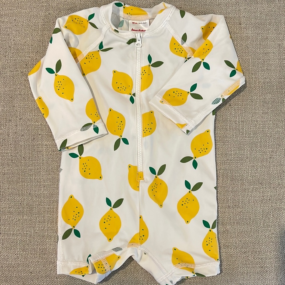 Hanna Anderson Long Sleeve Rash Guard Lemon Swimsuit